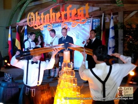 A ceremonial Beer Fountain highlighted the press briefing for the upcoming Oktoberfest 2013