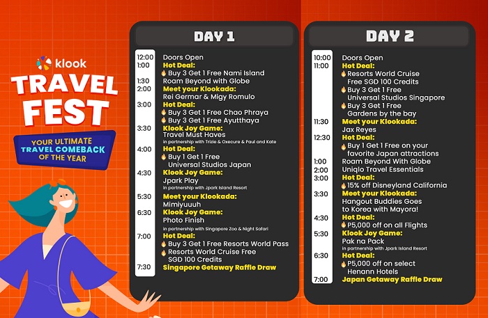 Klook Travel Fest Schedule